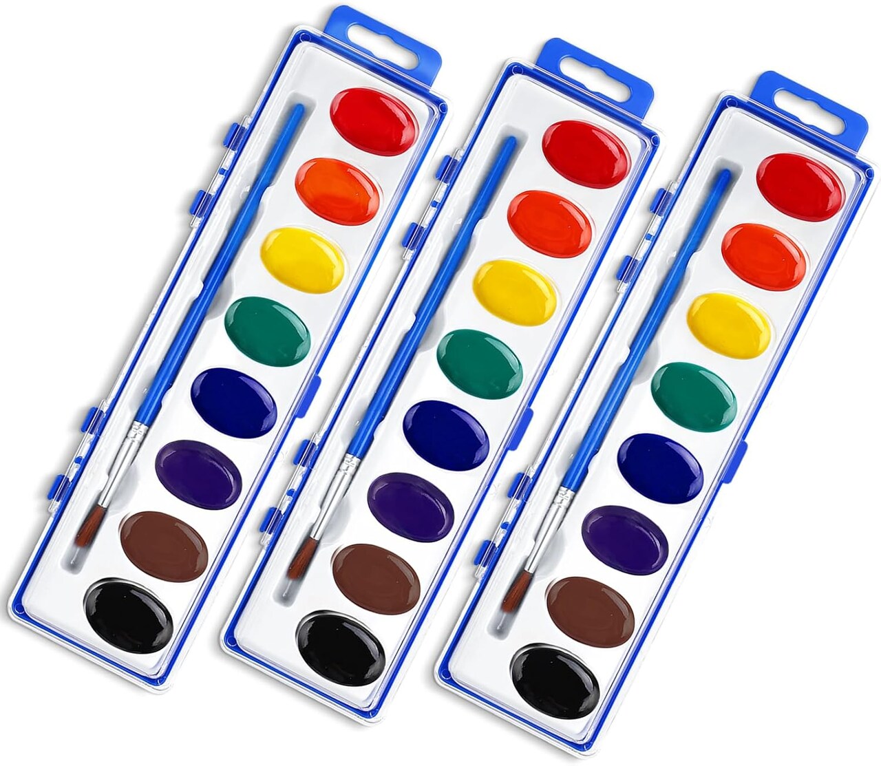 Watercolor Paint Set Bulk,3 Pack,8 Colors Watercolors Paint with Paintbrush.Washable Watercolor Paint Set Kids